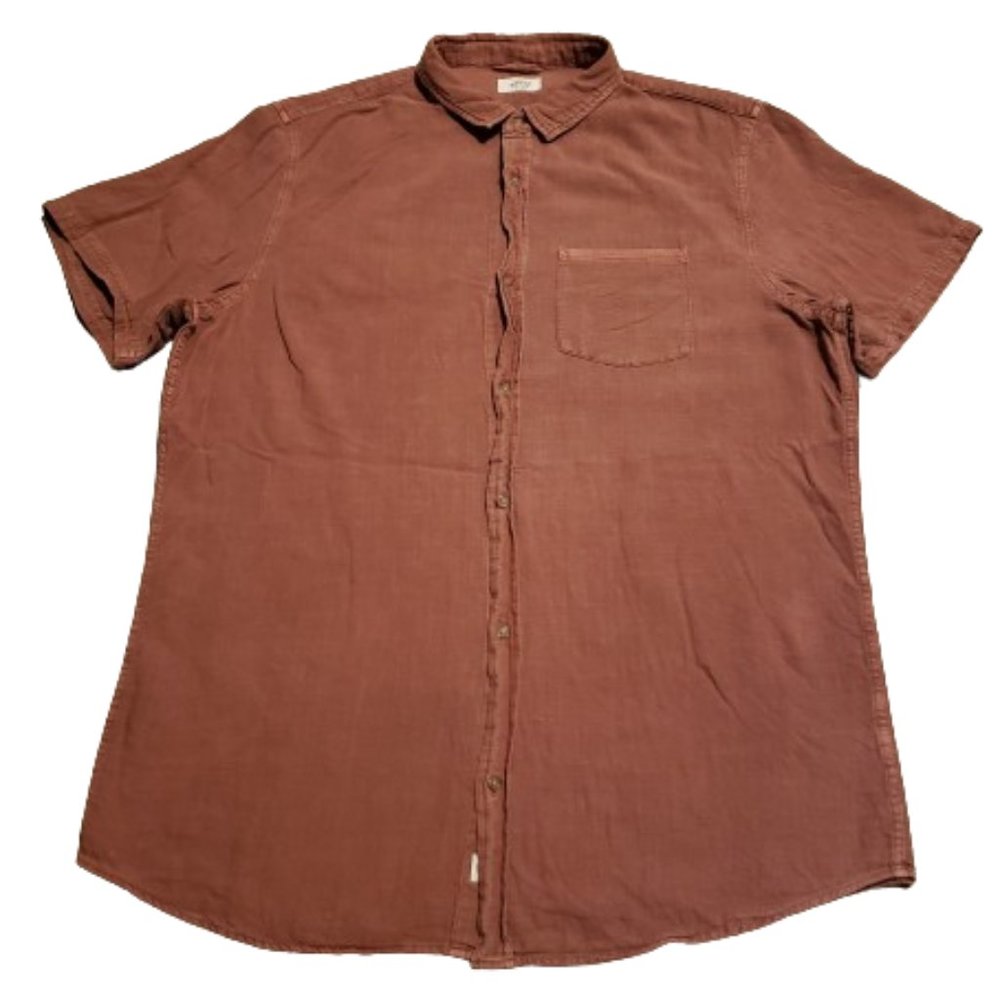 Marine Layer Button Up Shirt Orange Men's XL Preppy Summer Breathable Outdoor